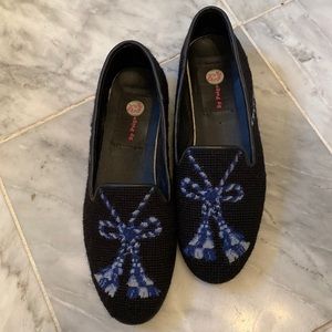 Needlepoint loafers by Paige